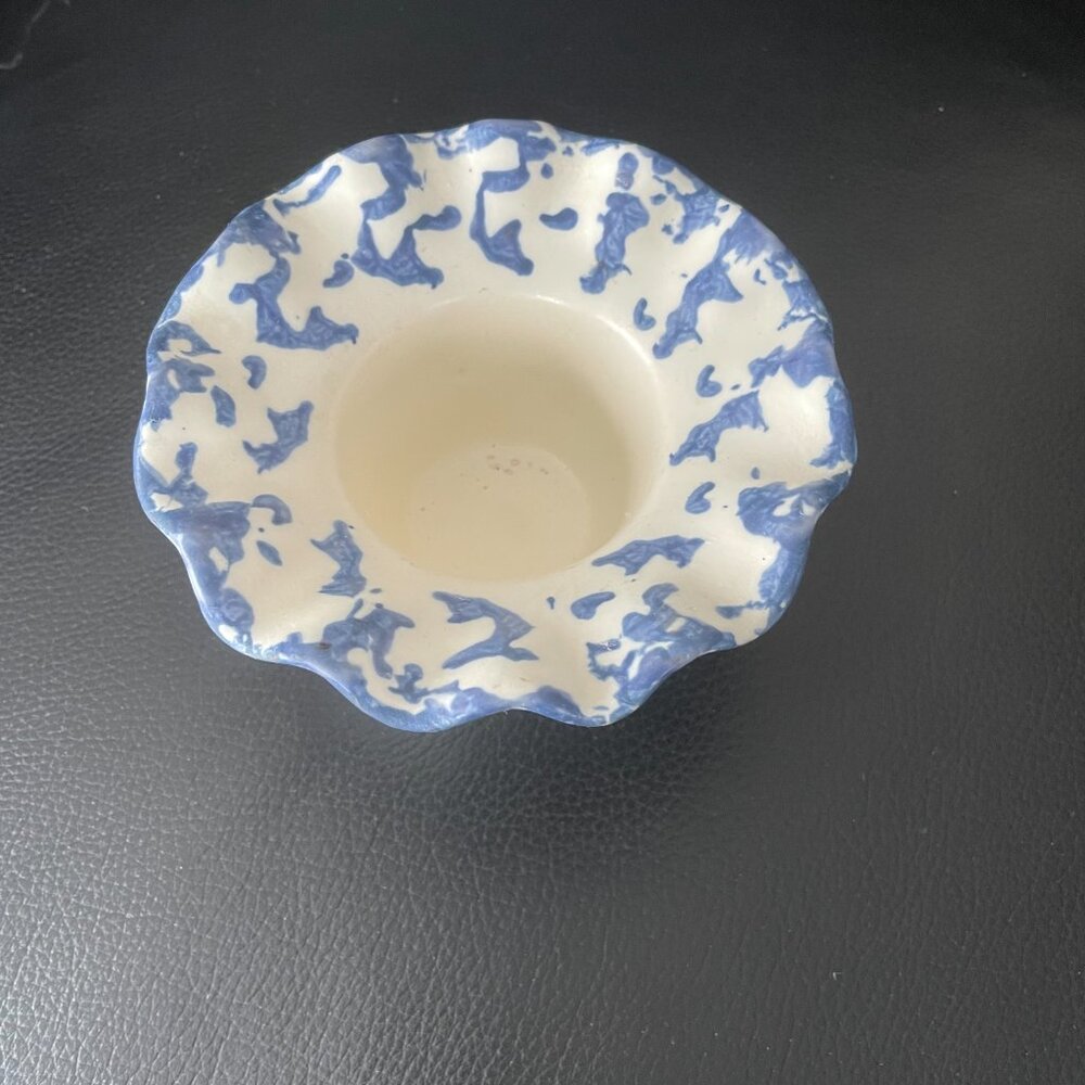 Vintage Spongeware Votive/ Candle Holder - Picture 2 of 6